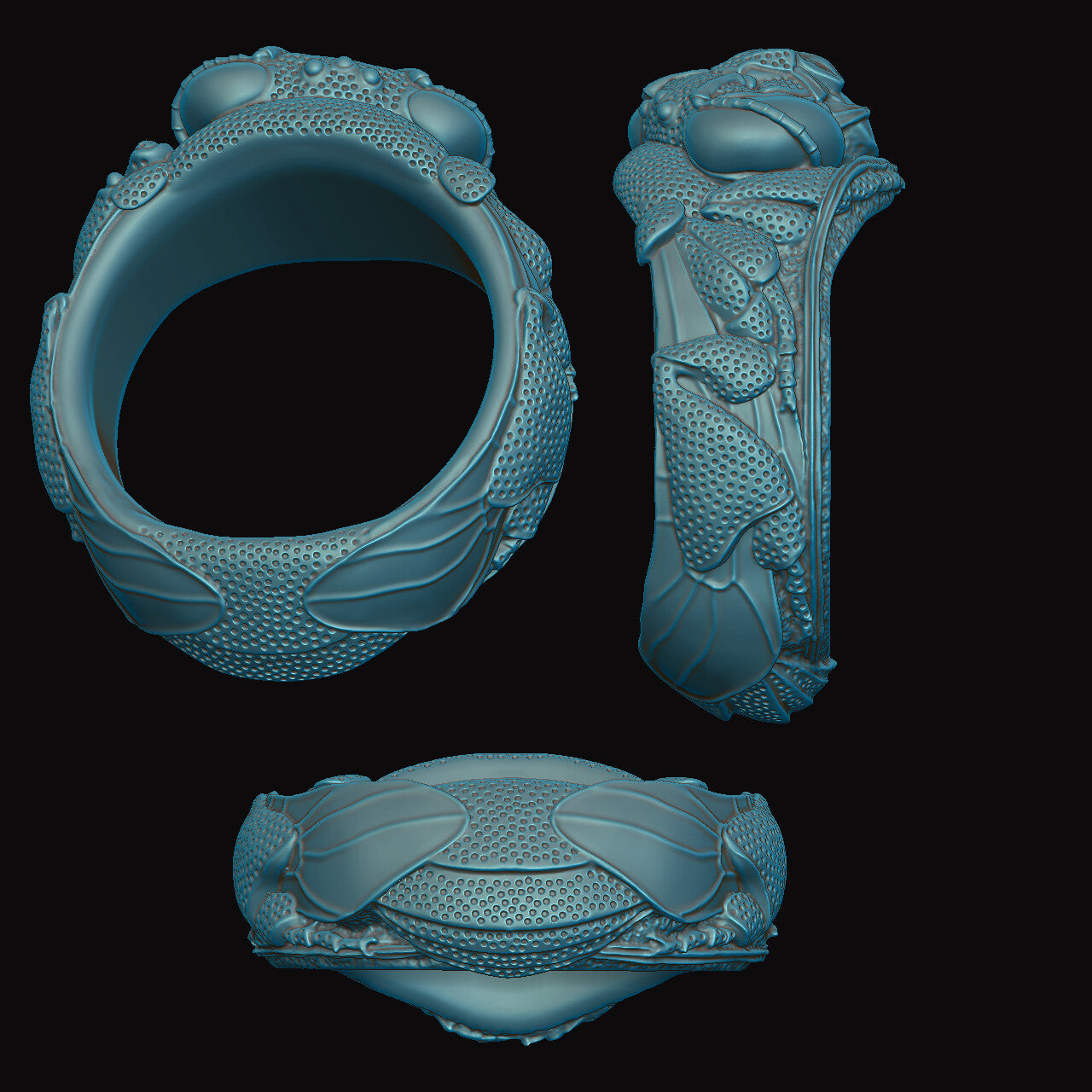 Orchid Bee Ring 3D Model ~ DOWNLOAD